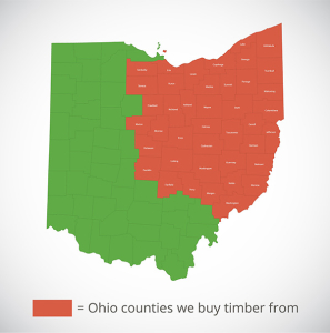 Ohio Timber Sales County Map